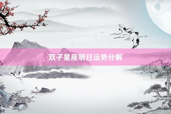 双子星座明日运势分解