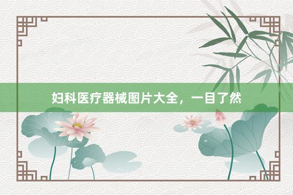 妇科医疗器械图片大全，一目了然